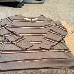 Striped Gray and Purple Sweater